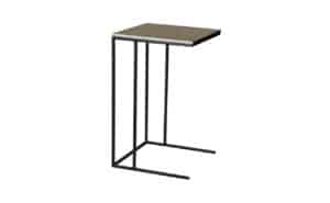 Couch Over Side Table - Black & Woodgrain