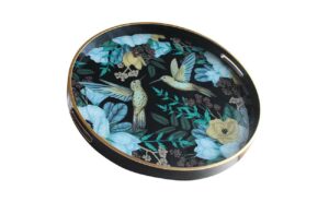 Tray Glass Humming Birds - Large