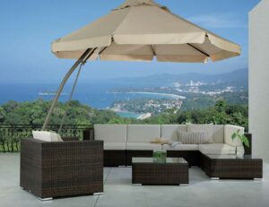 Palermo L Shape Lounge Set with Coffee Table - Safari Brown