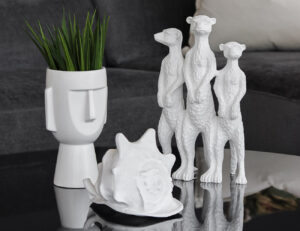 Ceramic Face Vase - White Dia.13x22cm