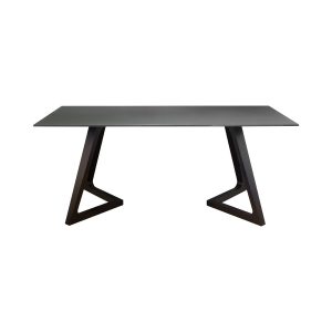 Arlington 6 seater dining table. Wood frame, Tempered Glass Top, 180x90cm in Black
