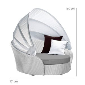 Aura Swivel Day Bed with Cushion and Sun Canopy - Safari Brown