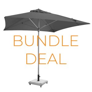 Bundle deal - 2.5m Auto Lift Umbrella with Mobile Base - Charcoal canopy
