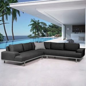 Azzuro L Shape Lounge Set - Charcoal