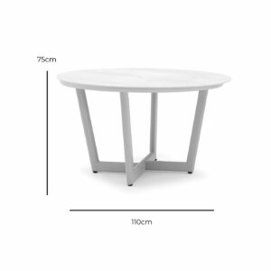 Club Round Dining Table - Light Grey
