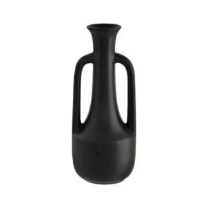 Ceramic Handle Vase Black 9xH22cm