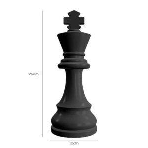 Resin Chess King Statue -Black 10x10x25cm
