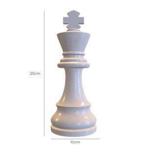Resin Chess King Statue - White 10x10x25cm