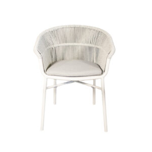 Luca Dining Chair In White Grey Sling