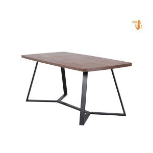 Salisbury 6 seater dining table. Steel Frame, Feelwood Laminate With Cross Cut Top, 180x90cm