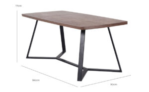 Salisbury 6 seater dining table. Steel frame, Feelwood laminate with Normal Cut Top, 180x90cm