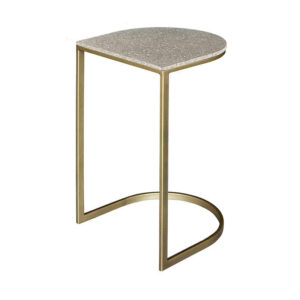 Couch Over Curved Side Table- Gold & Latte