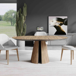 Sigal Round Extendable Dining Table - Walnut