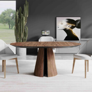 Sigal Round Extendable Dining Table - Walnut