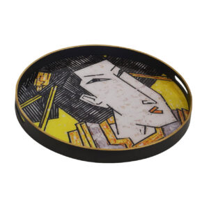 Tray Glass Geisha Yellow- Large