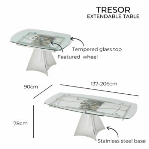 Tresor 6-8 Seater Extendable Dining Table