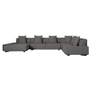 Riviera L Shape Sofa with Right Chaise - Grey